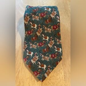 Salvatore Ferragamo Mens Necktie 100% Silk Black Horse Print Tie ITALY